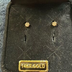 14kt Gold Diamond Studs